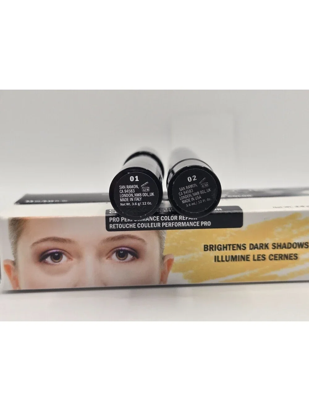 Japonesque Color Correcting Crayon Yellow & Pixelated Color Eyelighter Set NIB